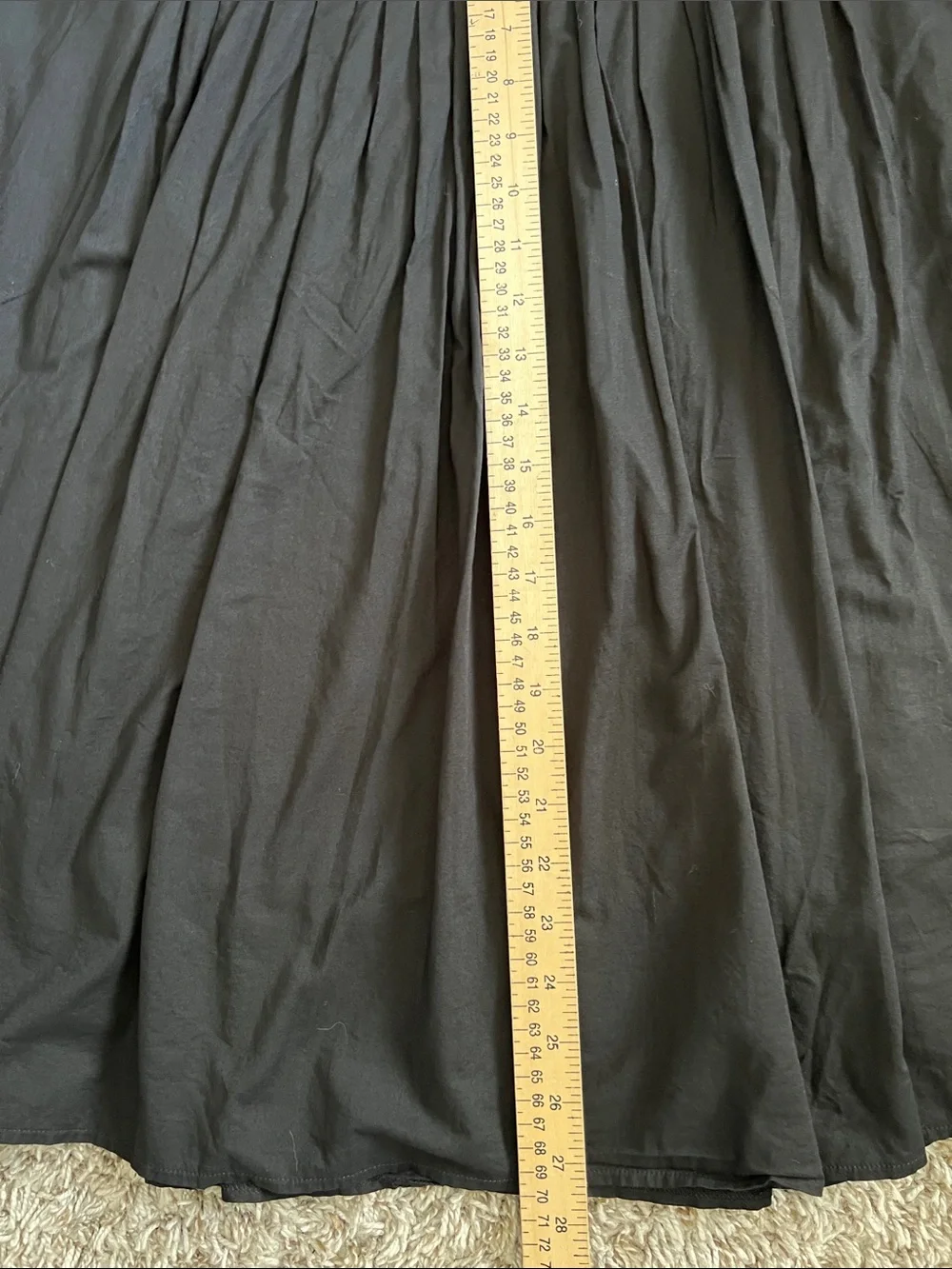 EUC LAPIS 100% Cotton Gathered A-Line Skirt Black in Size XL